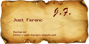 Just Ferenc névjegykártya